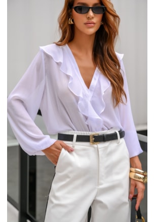 BLUSA MANGA LONGA MUSSELINE YORYU