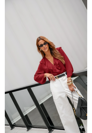 BLUSA MANGA LONGA MUSSELINE YORYU