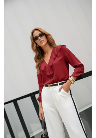 BLUSA MANGA LONGA MUSSELINE YORYU