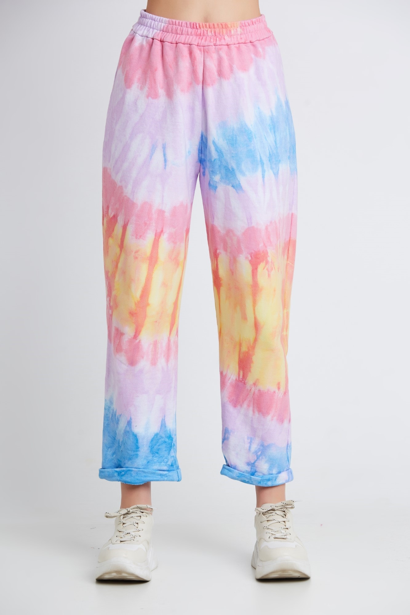 blue tie dye moletom com capuz and sweatpants set