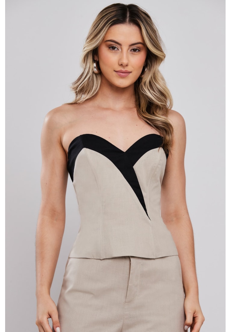 CONJUNTO TOP E CALÇA BICOLOR CURUCAYE
