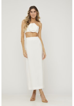 CONJUNTO TOP FLOR E SAIA BETH