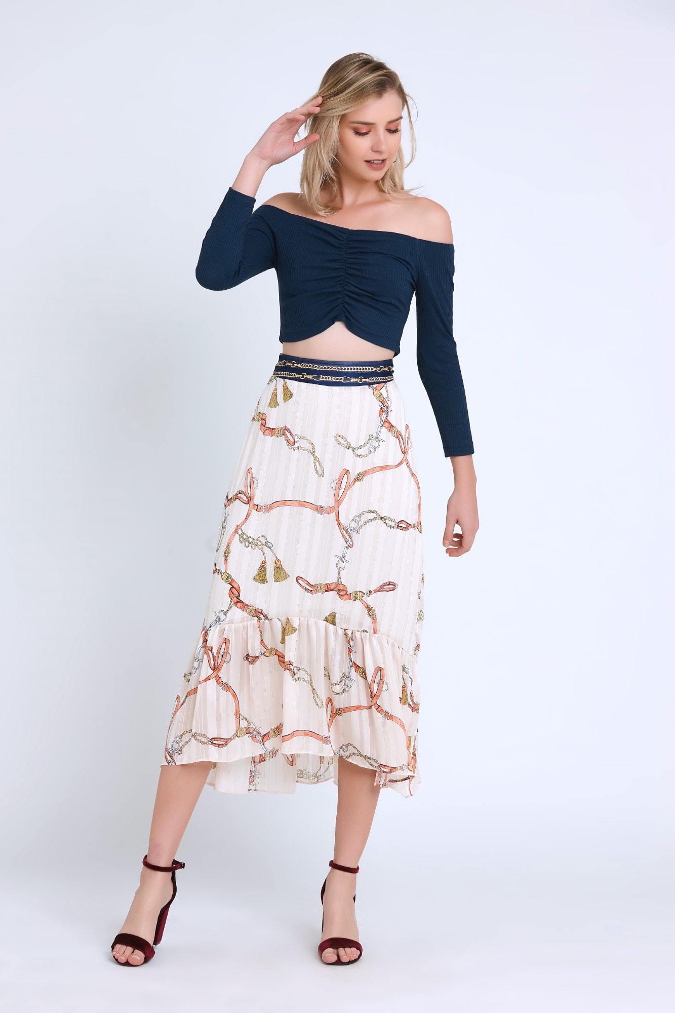 saia midi chiffon