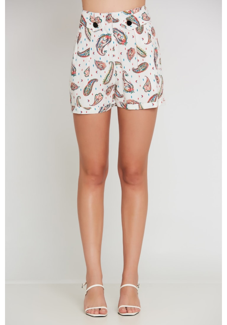 Shorts Curto Oasis Paisley Az Moda Shorts Curto Oasis Paisley Az Moda