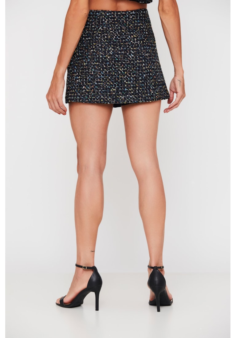 SHORTS SAIA CURTO TWEED METALIZADO