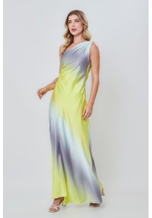 VESTIDO LONGO ALÇA UNICA CETIM FRIDA