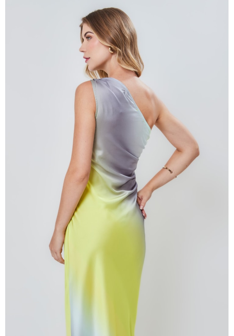 VESTIDO LONGO ALÇA UNICA CETIM FRIDA
