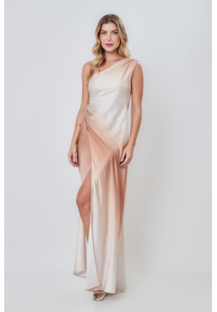 VESTIDO LONGO ALÇA UNICA CETIM FRIDA