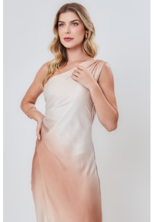 VESTIDO LONGO ALÇA UNICA CETIM FRIDA