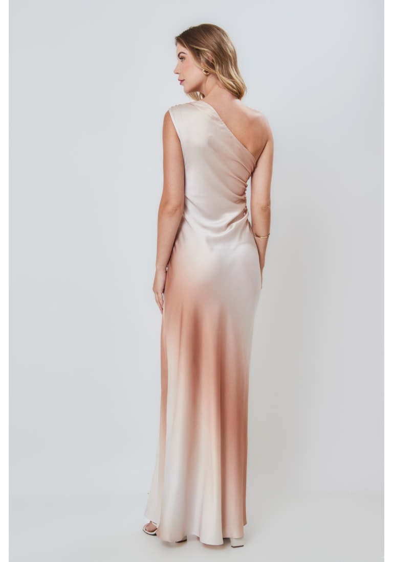 VESTIDO LONGO ALÇA UNICA CETIM FRIDA