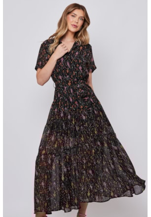 VESTIDO LONGO FLORES COLOR RAQUEL