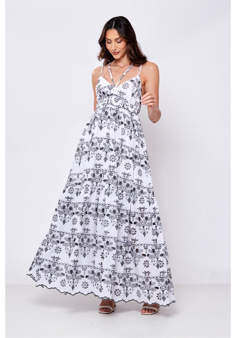 VESTIDO LONGO LAISE BICOLOR