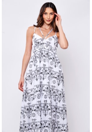 VESTIDO LONGO LAISE BICOLOR