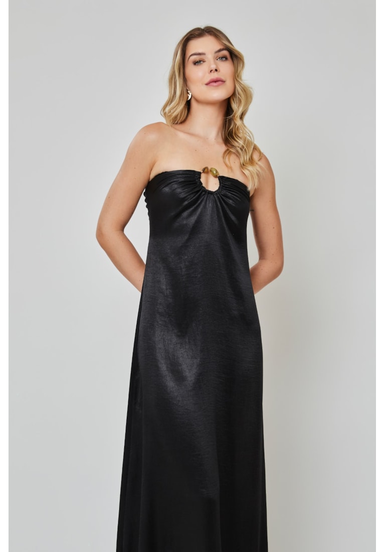 VESTIDO LONGO TOMARA QUE CAIA ARGOLA SATIN FOIL