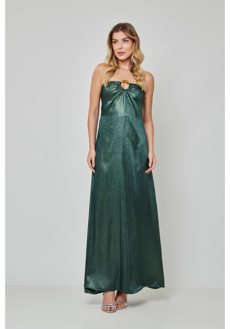 VESTIDO LONGO TOMARA QUE CAIA ARGOLA SATIN FOIL