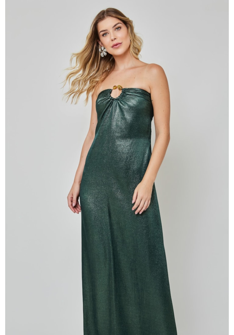 VESTIDO LONGO TOMARA QUE CAIA ARGOLA SATIN FOIL