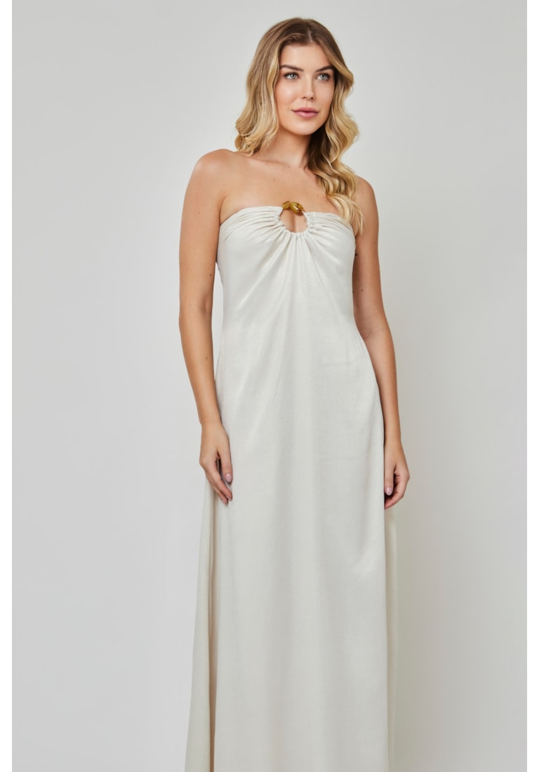 VESTIDO LONGO TOMARA QUE CAIA ARGOLA SATIN FOIL