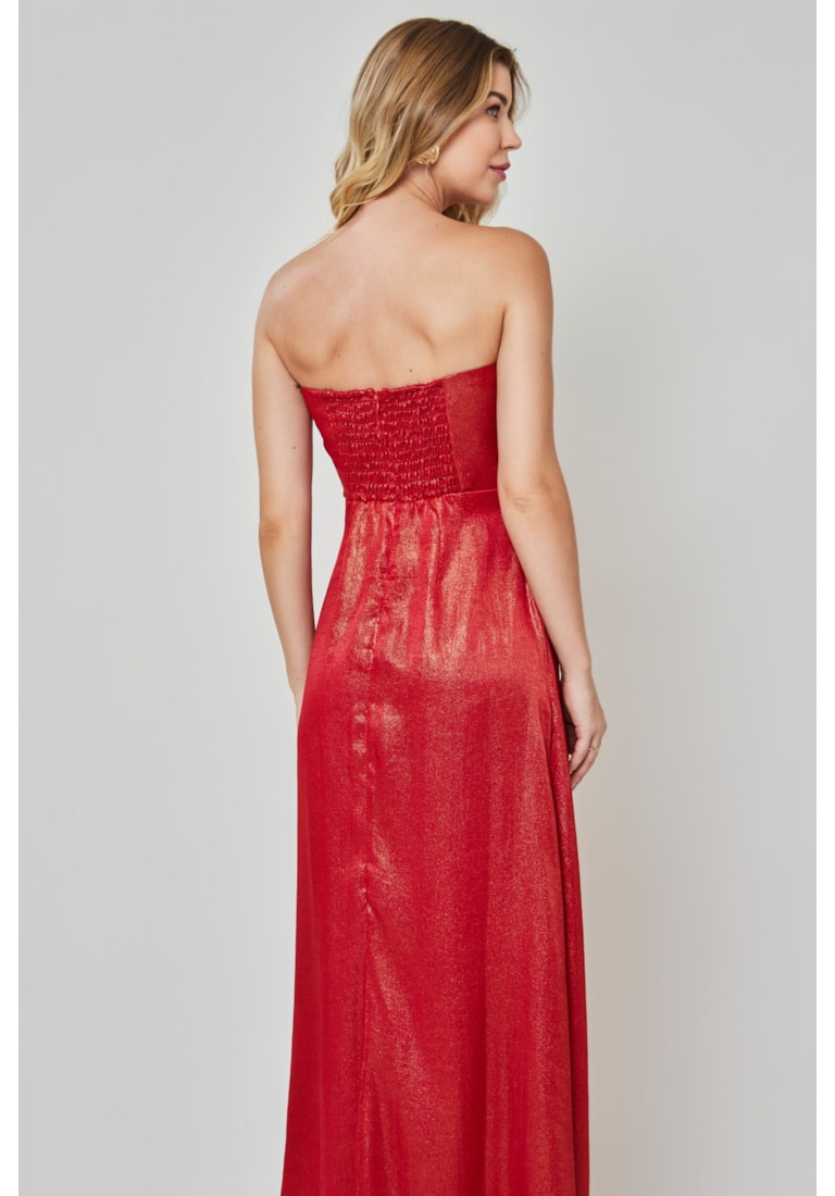 VESTIDO LONGO TOMARA QUE CAIA ARGOLA SATIN FOIL