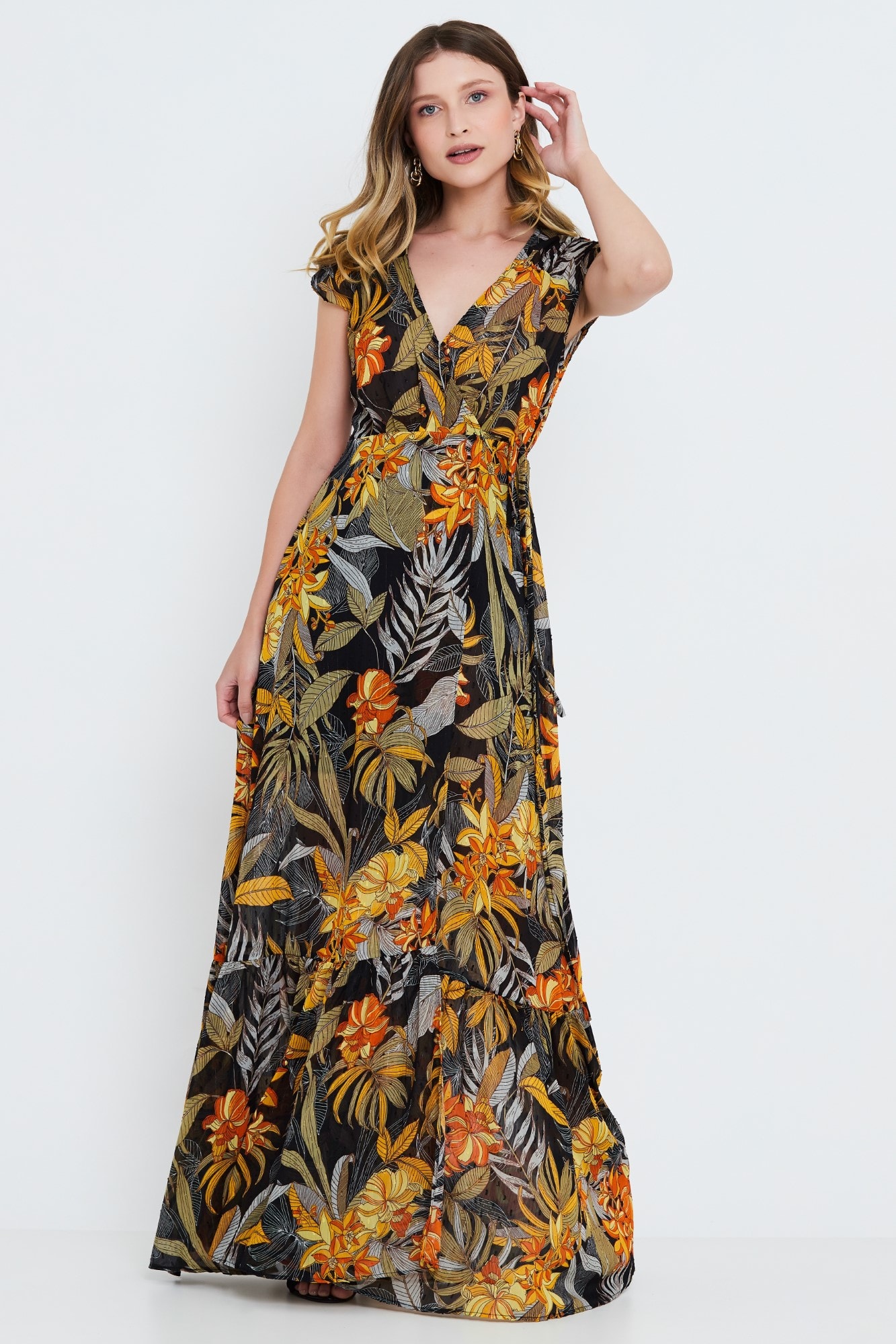 vestido longo wrap