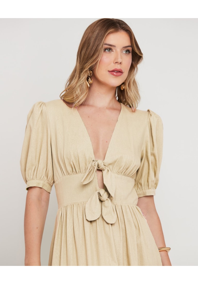 VESTIDO MIDI AMARRAÇÕES LINA