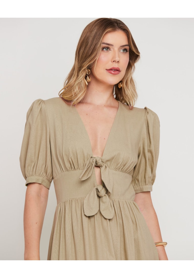 VESTIDO MIDI AMARRAÇÕES LINA