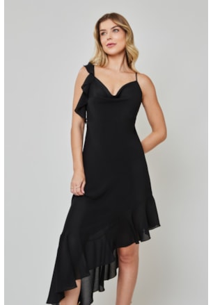 VESTIDO MIDI BABADO AVA