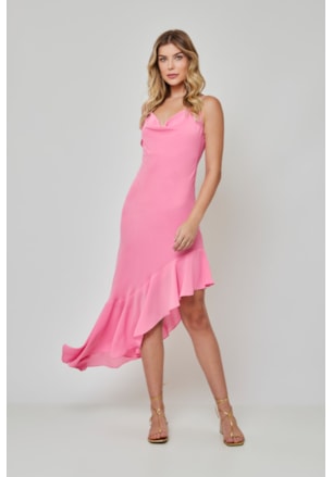 VESTIDO MIDI BABADO AVA