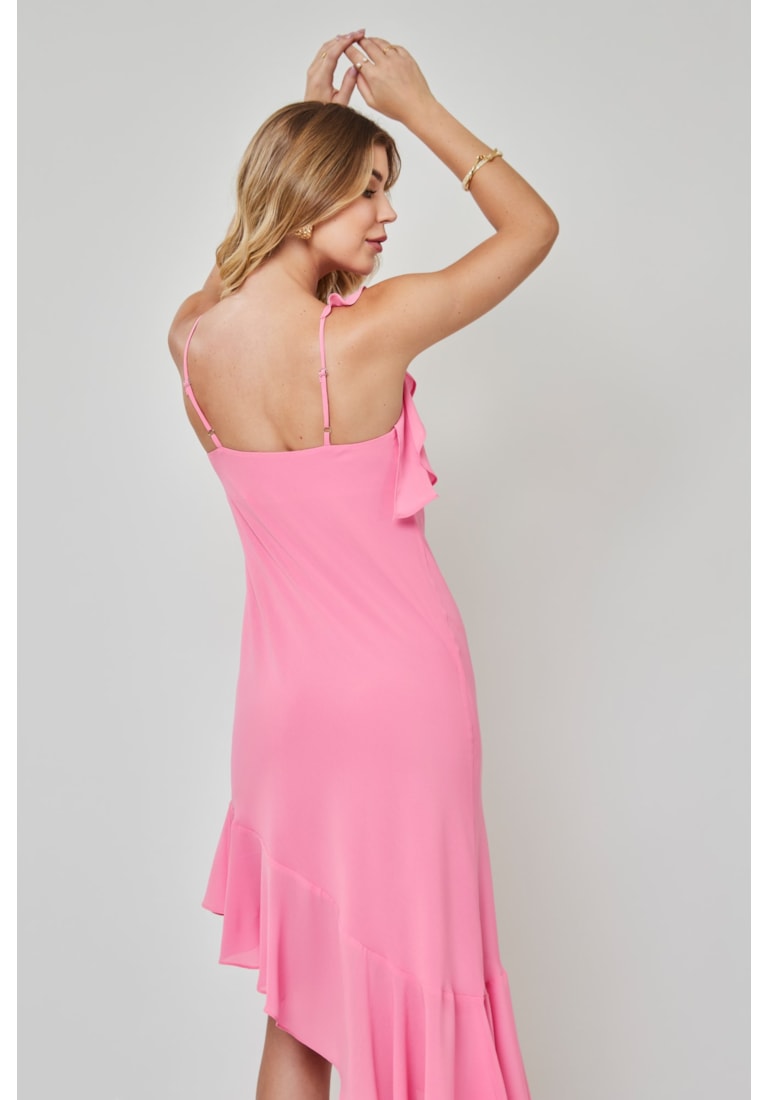 VESTIDO MIDI BABADO AVA