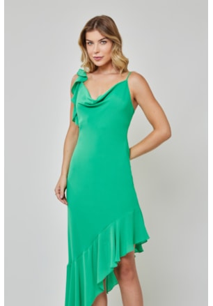VESTIDO MIDI BABADO AVA