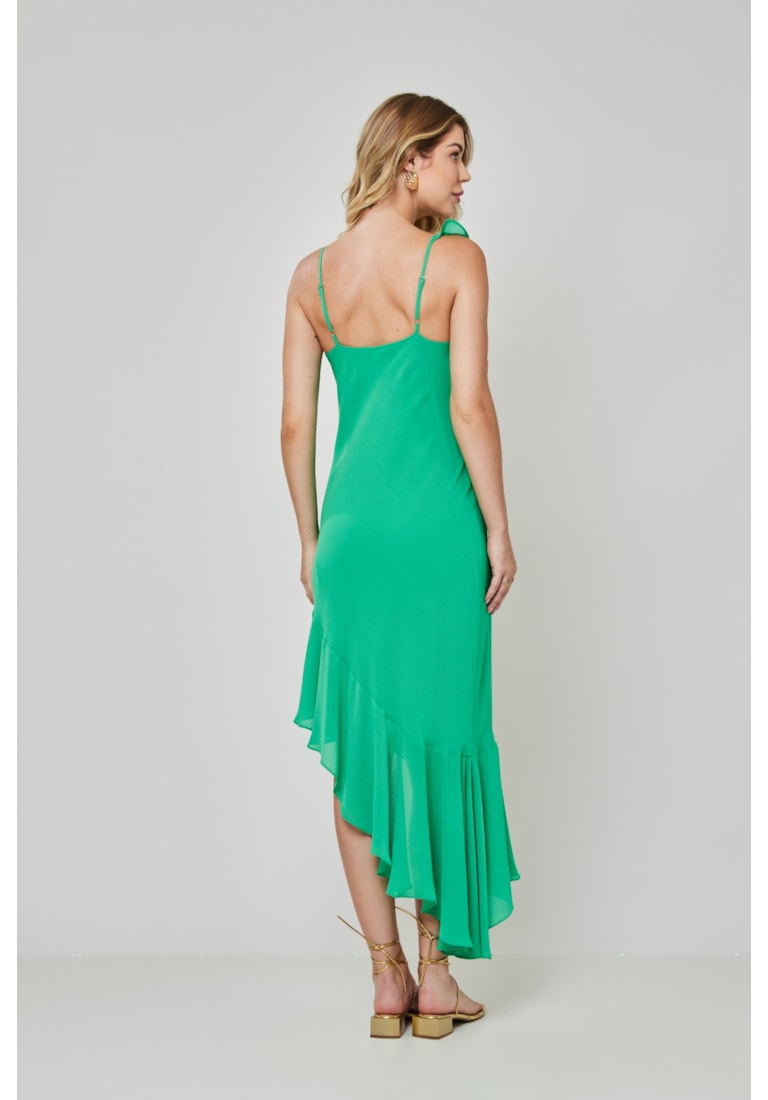 VESTIDO MIDI BABADO AVA