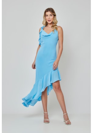 VESTIDO MIDI BABADO AVA