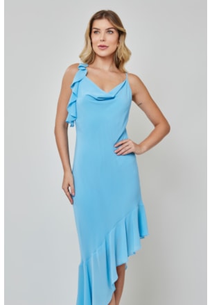 VESTIDO MIDI BABADO AVA