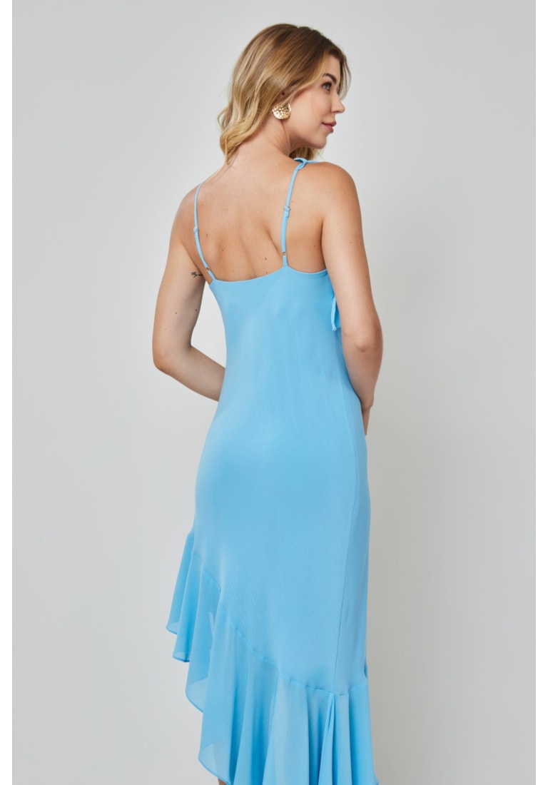 VESTIDO MIDI BABADO AVA