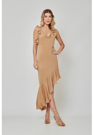 VESTIDO MIDI BABADO AVA