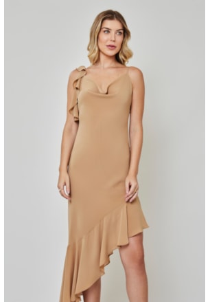 VESTIDO MIDI BABADO AVA