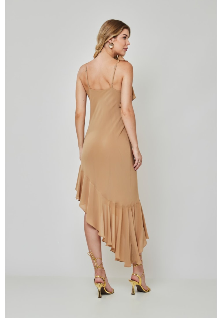 VESTIDO MIDI BABADO AVA