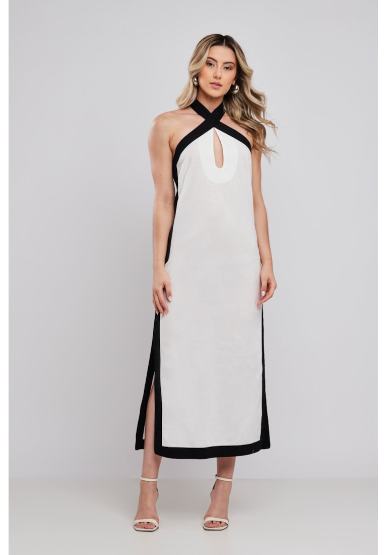 VESTIDO MIDI BICOLOR CURUCAYE