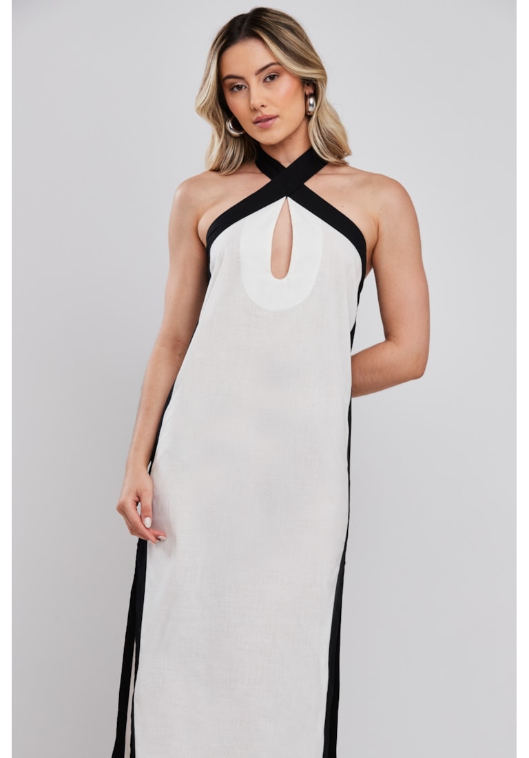 VESTIDO MIDI BICOLOR CURUCAYE