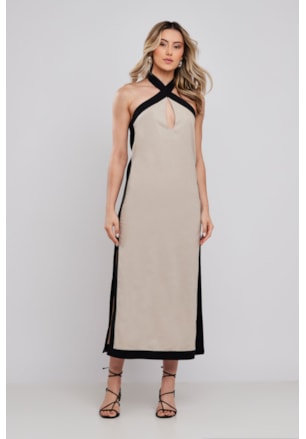 VESTIDO MIDI BICOLOR CURUCAYE