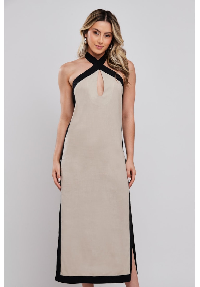 VESTIDO MIDI BICOLOR CURUCAYE