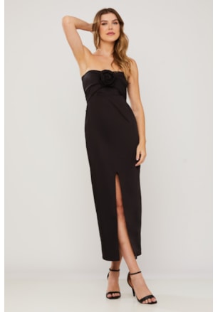 VESTIDO MIDI FLOR CELESTE