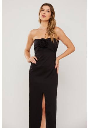 VESTIDO MIDI FLOR CELESTE