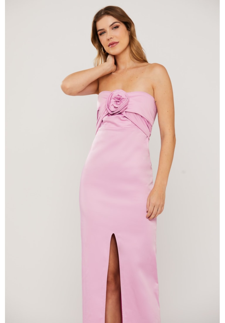 VESTIDO MIDI FLOR CELESTE