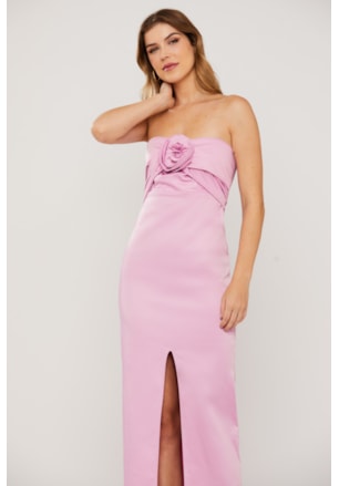 VESTIDO MIDI FLOR CELESTE