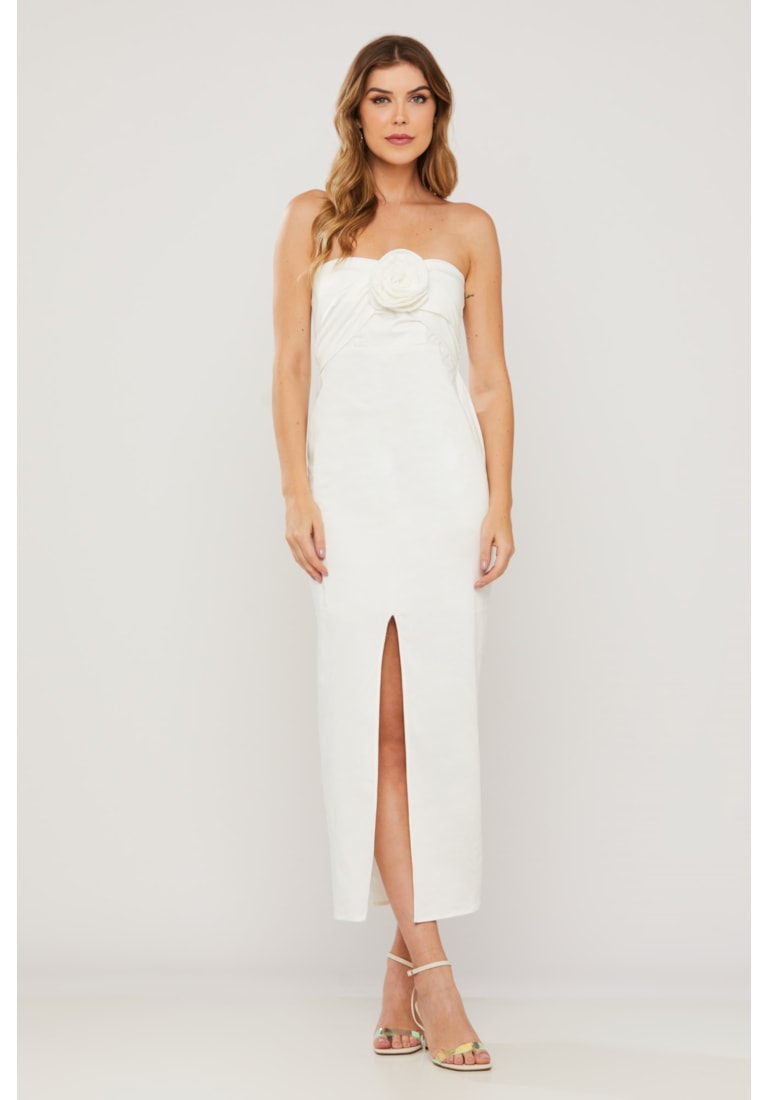 VESTIDO MIDI FLOR CELESTE