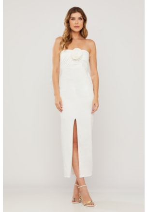 VESTIDO MIDI FLOR CELESTE