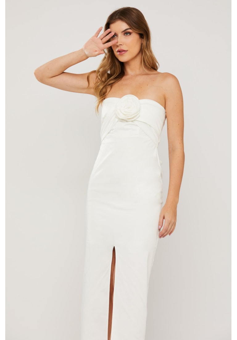 VESTIDO MIDI FLOR CELESTE