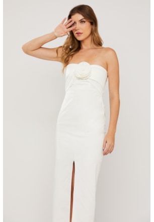 VESTIDO MIDI FLOR CELESTE