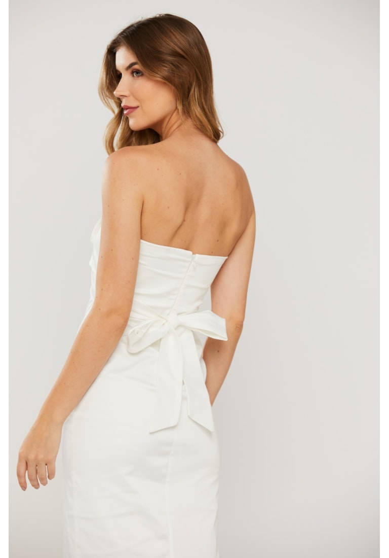 VESTIDO MIDI FLOR CELESTE