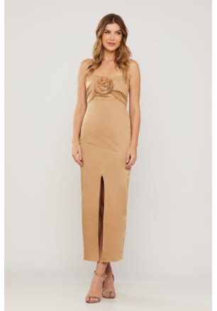 VESTIDO MIDI FLOR CELESTE